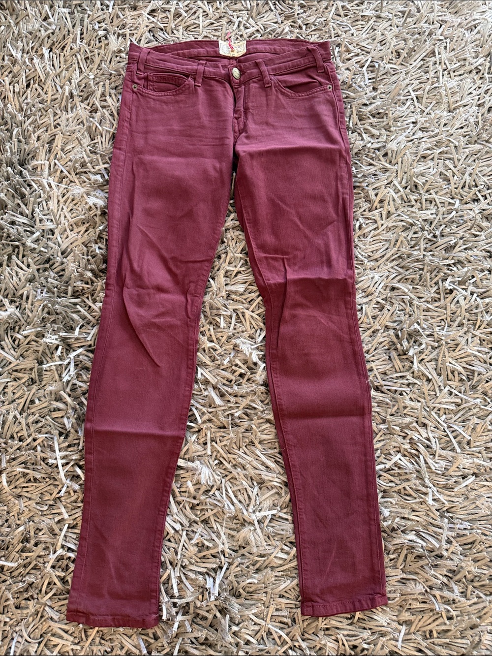 Current/Elliott Deep Wine Skinny Jeans